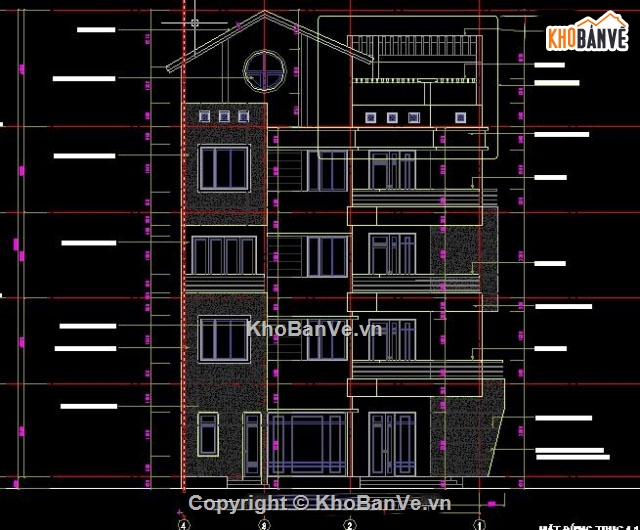 thiết kế nhà vườn,nhà vườn 5 tầng,thiết kế nhà góc,bản vẽ nhà góc,bản vẽ