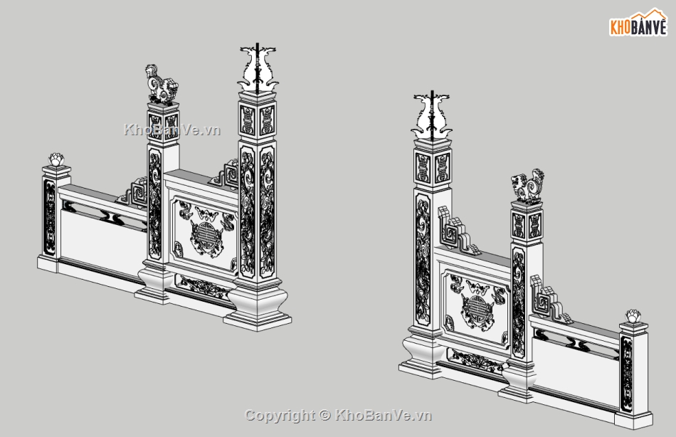 File su cột trụ,cột trụ,File sketchup cột đình,File sketchup cột chùa