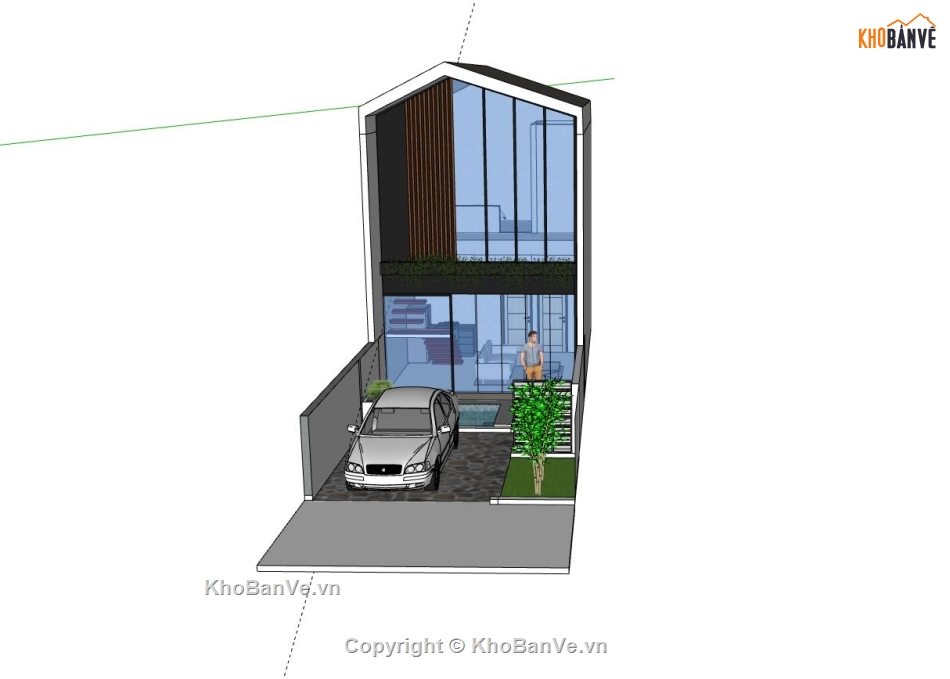 mẫu nhà 2 tầng,sketchup nhà phố 2 tầng,phối cảnh nhà phố 2 tầng,mẫu nhà phố hiện đại
