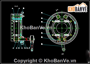 Hệ thống phanh xe,đồ án phanh xe,bản vẽ phanh xe