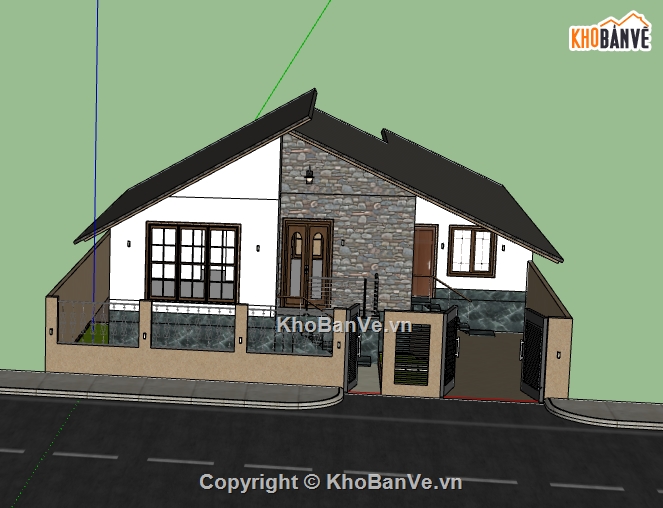 file su nhà phố 1 tầng,model su nhà phố 1 tầng,model sketchup nhà phố 1 tầng,nhà phố 1 tầng