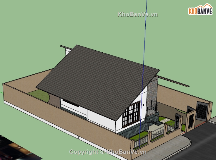 file su nhà phố 1 tầng,model su nhà phố 1 tầng,model sketchup nhà phố 1 tầng,nhà phố 1 tầng