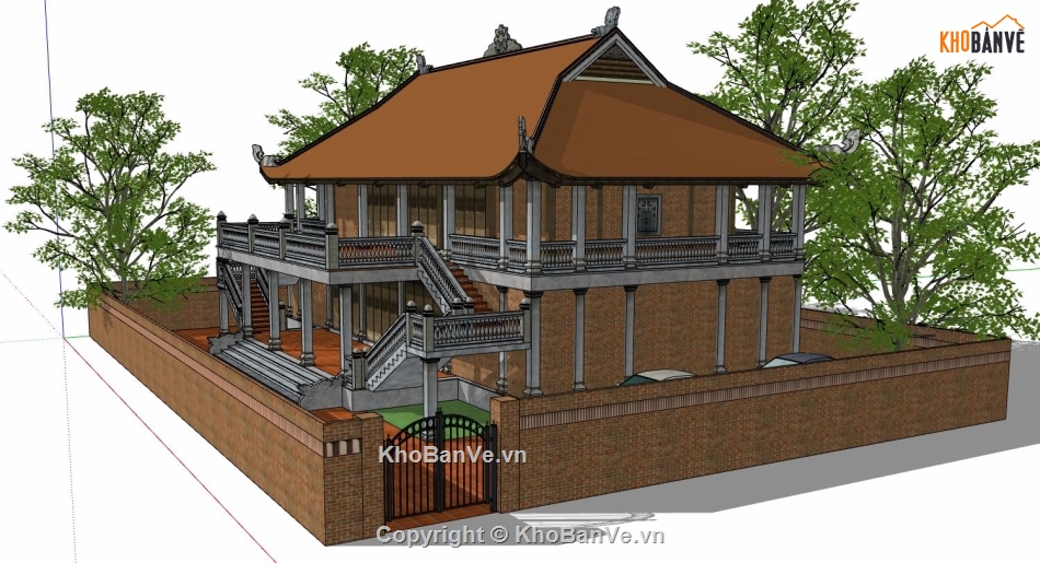 Nhà thờ họ,sketchup nhà thờ họ,model su nhà thờ họ