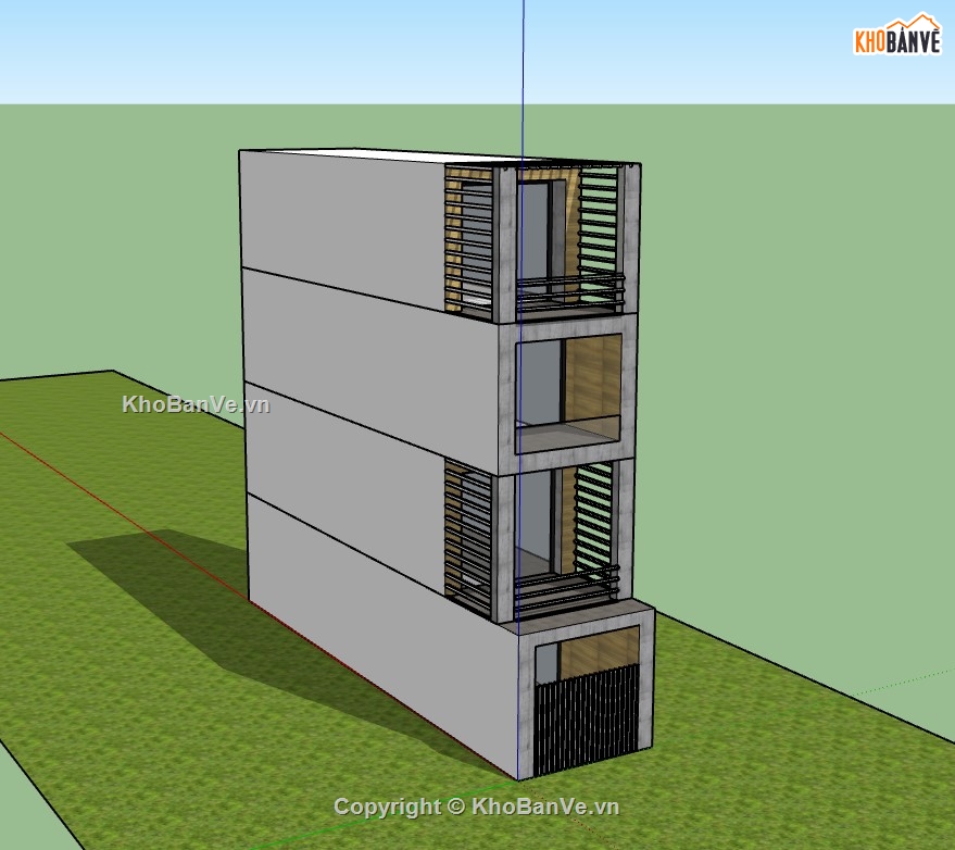 nhà 4 tầng,nhà phố 4 tầng,su nhà phố,sketchup nhà phố,sketchup nhà phố 4 tầng