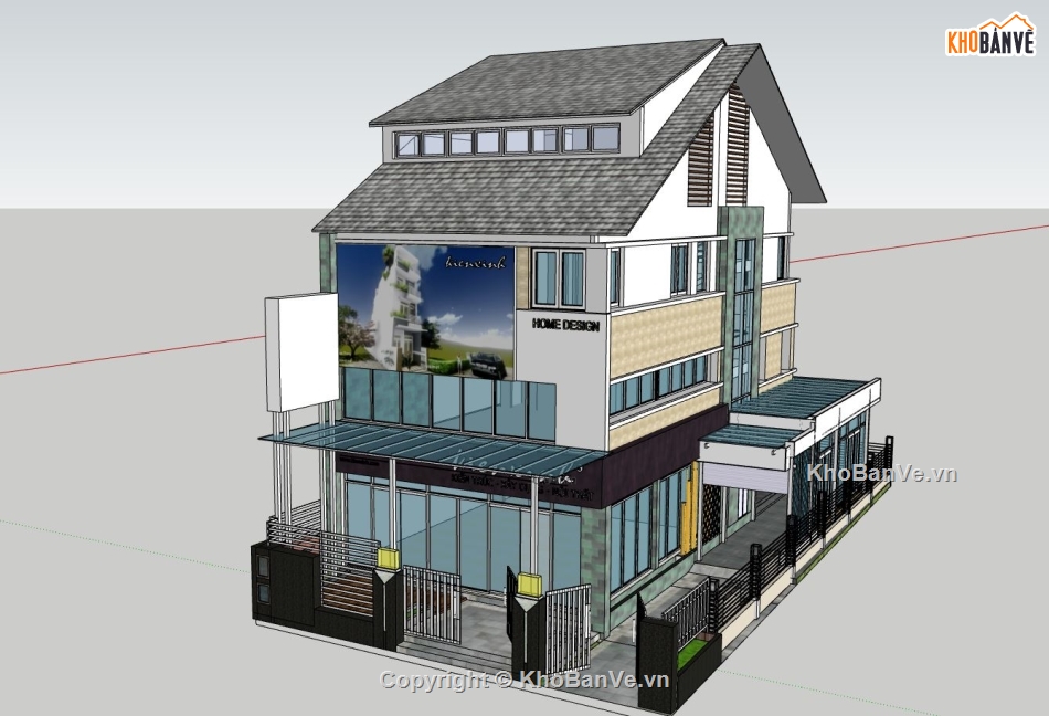 thiết kế văn phòng,file sketchup thiết kế văn phòng,mẫu sketchup văn phòng làm việc