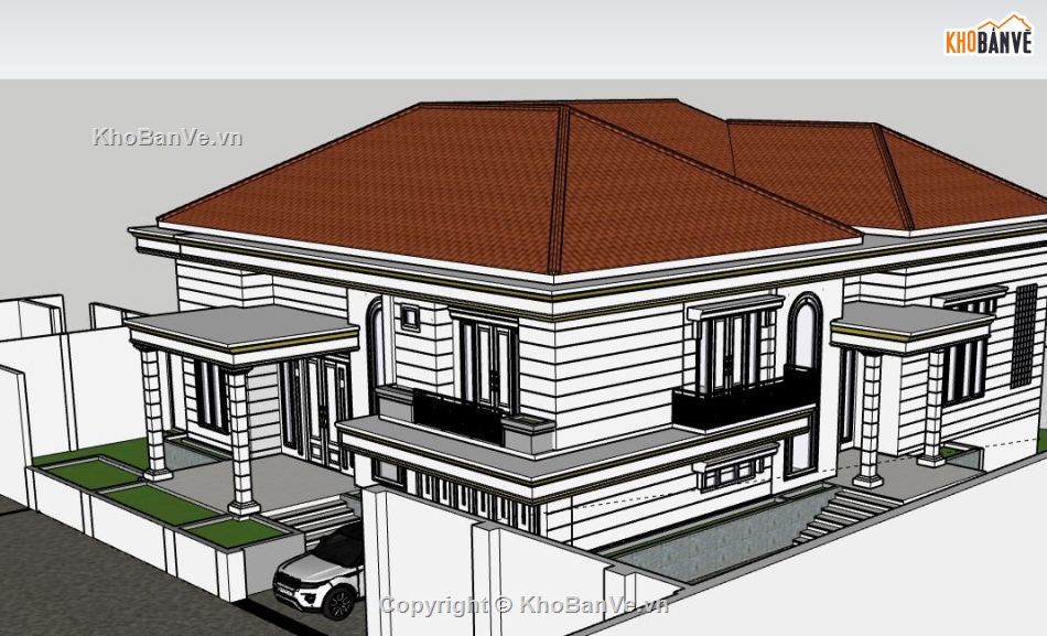 Biệt thự 2 tầng,model su biệt thự 2 tầng,file su biệt thự 2 tầng,file sketchup biệt thự 2 tầng,biệt thự 2 tầng file su