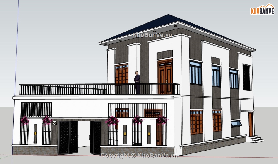 file sketchup dựng biệt thự 2 tầng,biệt thự dựng file sketchup,model su biệt thự 2 tầng,phối cảnh biệt thự 2 tầng,file sketchup biệt thự 2 tầng