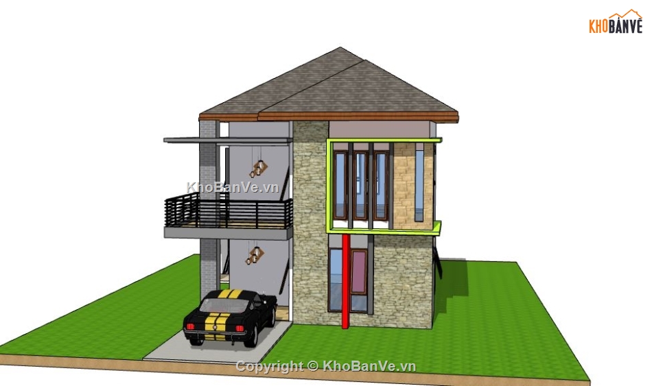 Biệt thự 2 tầng,model su biệt thự 2 tầng,mẫu biệt thự 2 tầng sketchup,biệt thự 2 tầng model su,file su biệt thự 2 tầng