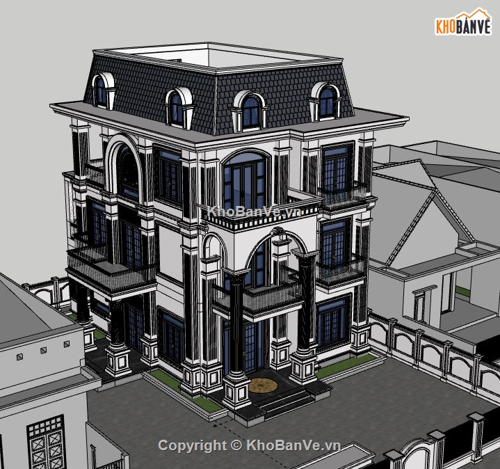 model su biệt thự 3 tầng,file sketchup biệt thự 3 tầng,sketchup biệt thự 3 tầng,biệt thự 3 tầng file sketchup,file su biệt thự 3 tầng