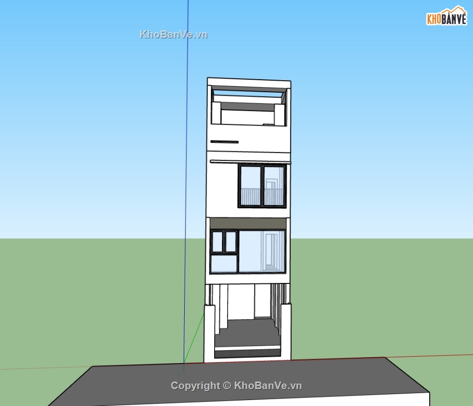 nhà phố 4 tầng,File su nhà phố 4 tầng,model sketchup nhà phố 4 tầng,model su nhà phố 4 tầng