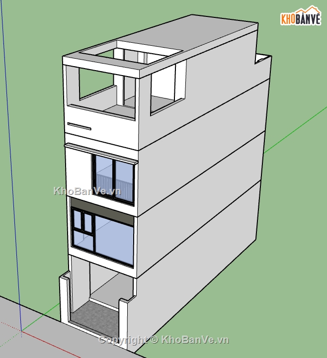 nhà phố 4 tầng,File su nhà phố 4 tầng,model sketchup nhà phố 4 tầng,model su nhà phố 4 tầng