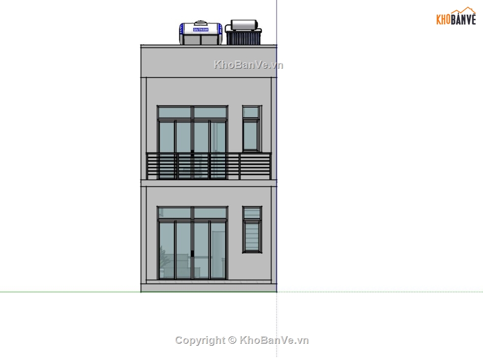 nhà 2 tầng đơn giản,sketchup nhà phố 2 tầng,mẫu su nhà phố hiện đại,thiết kế nhà phố 2 tầng