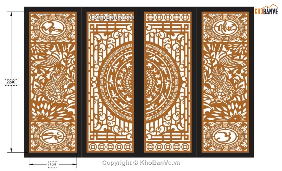 vạn sự như ý,cổng 4 cánh cnc,File cổng 4 cánh