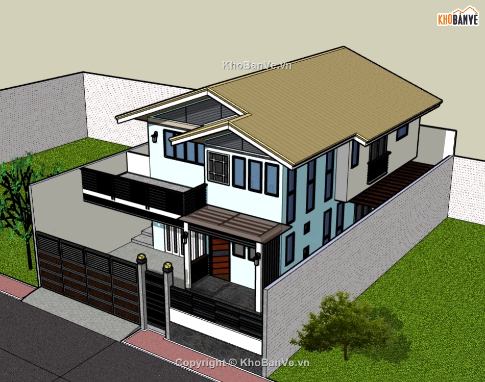 File su nhà phố 2 tầng,model su nhà phố 2 tầng,sketchup nhà phố 2 tầng,file sketchup nhà phố 2 tầng