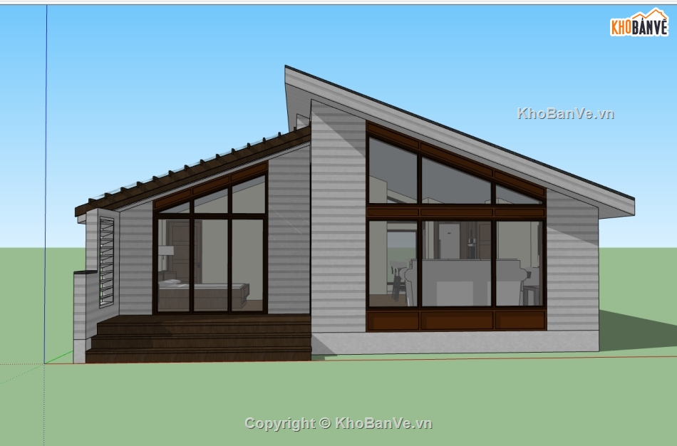 model sketchup nhà 1 tầng,file 3d nhà 1 tầng,Model 3d nhà 1 tầng,file sketchup nhà 1 tầng,3d nhà 1 tầng