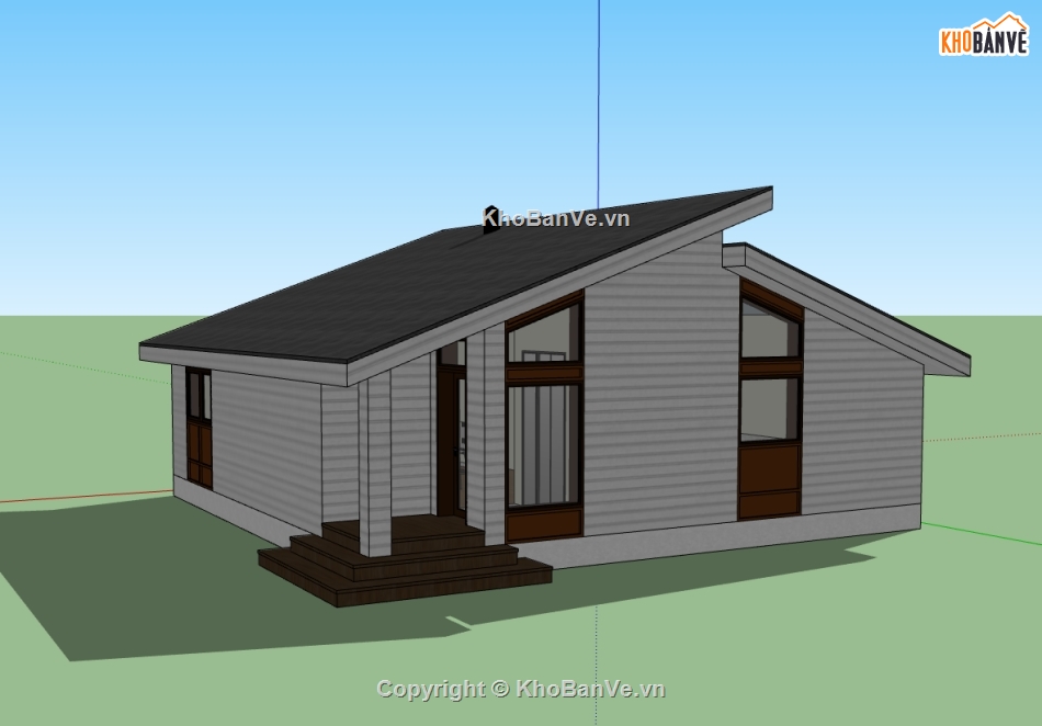 model sketchup nhà 1 tầng,file 3d nhà 1 tầng,Model 3d nhà 1 tầng,file sketchup nhà 1 tầng,3d nhà 1 tầng