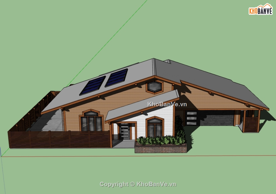 nhà 1 tầng file su,Model 3d nhà 1 tầng,sketchup nhà 1 tầng,3d nhà 1 tầng