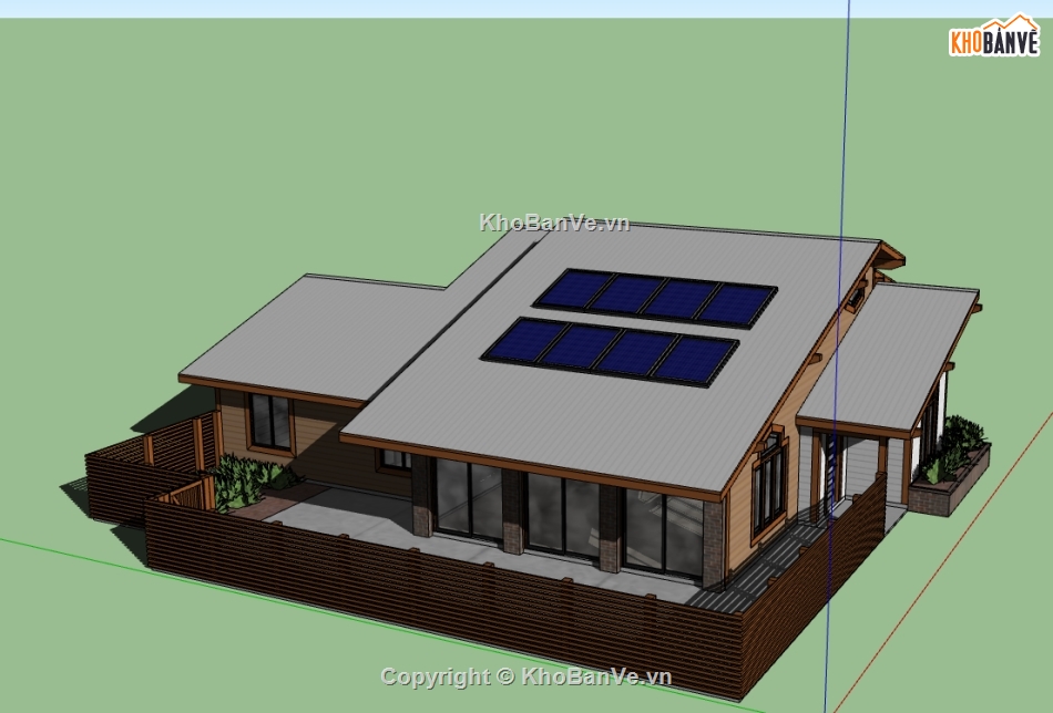 nhà 1 tầng file su,Model 3d nhà 1 tầng,sketchup nhà 1 tầng,3d nhà 1 tầng