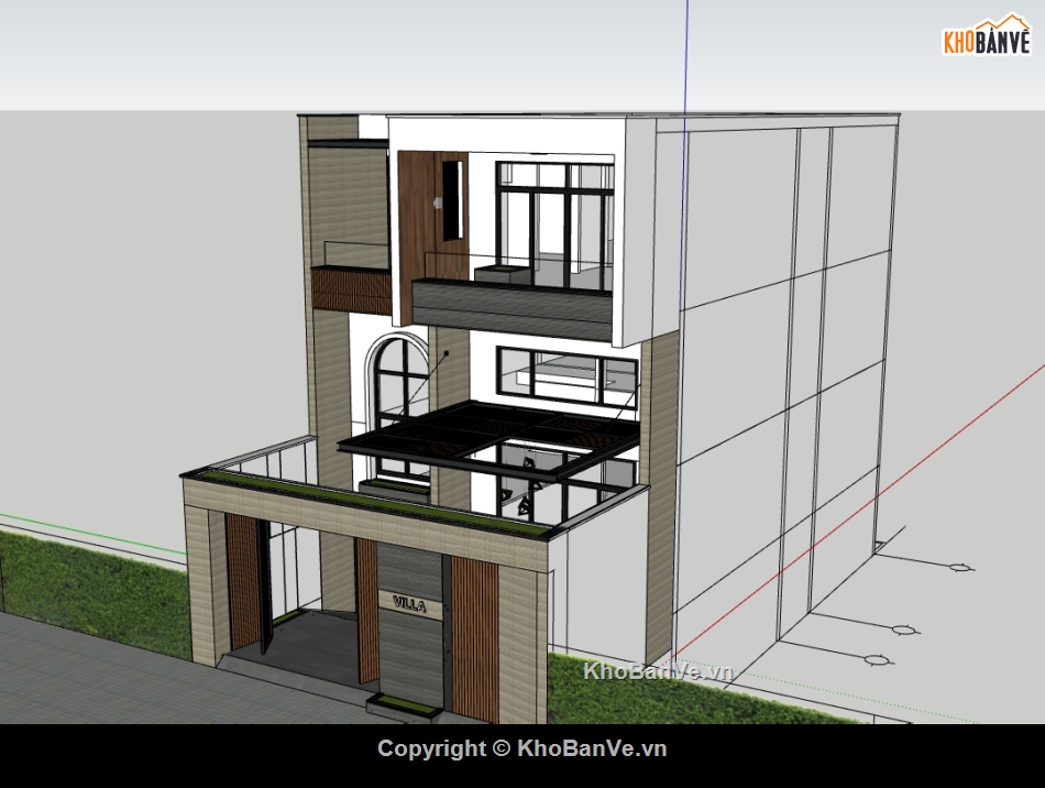 nhà 3 tầng file su,model sketchup nhà phố 3 tầng,Model 3d  nhà phố 3 tầng,3d nhà phố 3 tầng