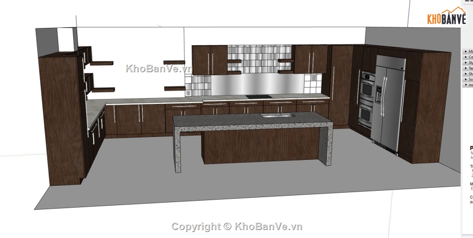 mẫu 3d nội thất phòng bếp,sketchup phòng bếp,phòng bếp hiện đại