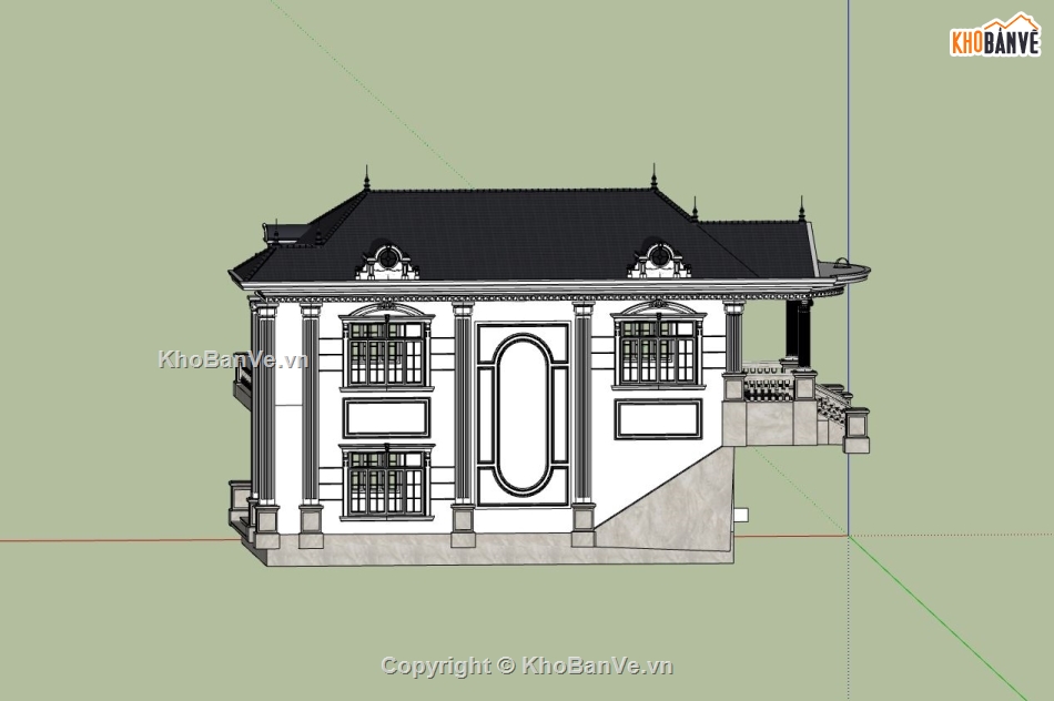 biệt thự 2 tầng,model su biệt thự 2 tầng,phối cảnh biệt thự 2 tầng,file biệt thự 2 tầng