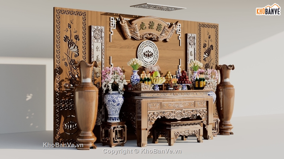 phòng thờ 3dsmax,phòng thờ 3d,thư viện phòng thờ,Model 3d đồ thờ,thiết kế phòng thờ,vách ngăn phòng thờ