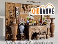 phòng thờ 3dsmax,phòng thờ 3d,thư viện phòng thờ,Model 3d đồ thờ,thiết kế phòng thờ,vách ngăn phòng thờ