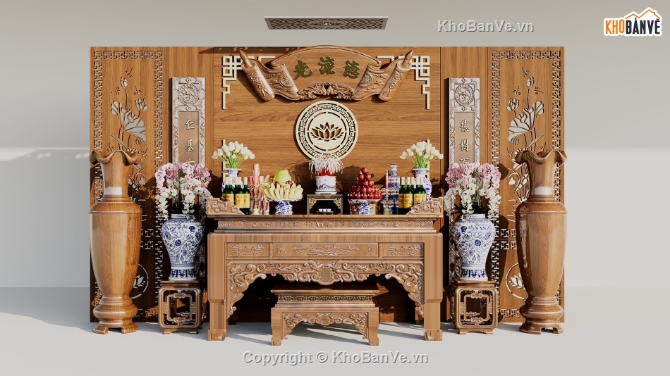 phòng thờ 3dsmax,phòng thờ 3d,thư viện phòng thờ,Model 3d đồ thờ,thiết kế phòng thờ,vách ngăn phòng thờ