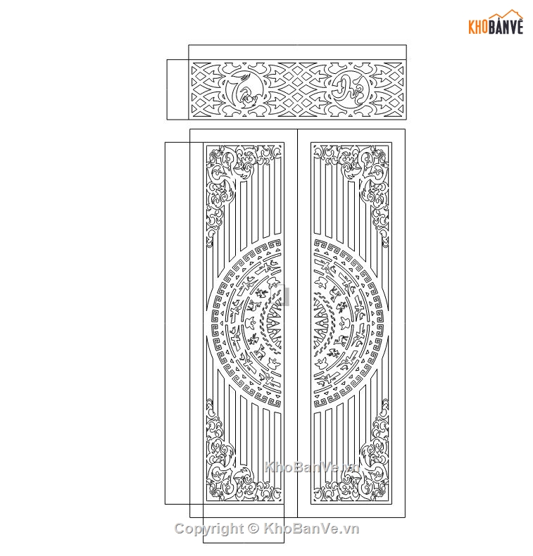 cổng trống đồng cnc,File cổng 2 cánh cnc,ô thoáng,cổng trống đồng