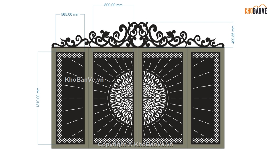 cổng đẹp 4 cánh,file cnc cổng 4 cánh và vòm,file cổng 4 cánh