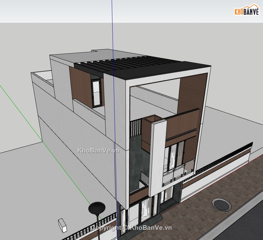 file su nhà phố 2 tầng,model su nhà phố 2 tầng,file sketchup nhà phố 2 tầng,sketchup nhà phố 2 tầng