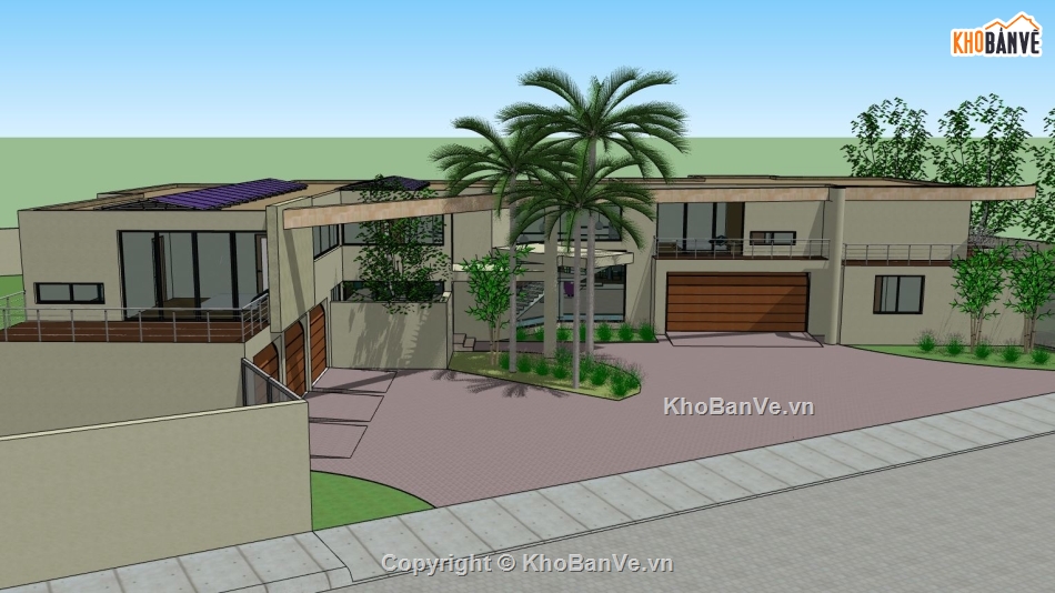 Model biệt thự 2 tầng,sketchup biệt thự 2 tầng,model su biệt thự 2 tầng,thiết kế biệt thự 2 tầng