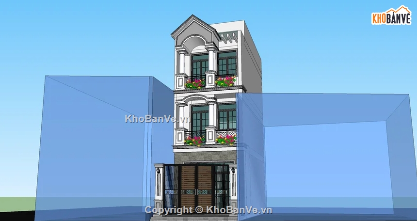nhà phố,nhà phố 3 tầng,model nhà phố