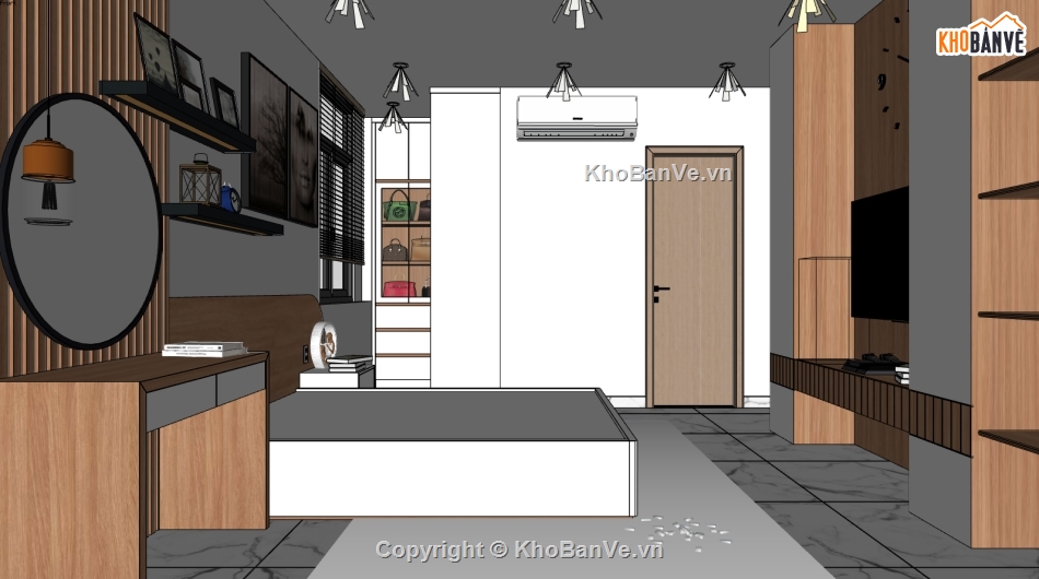 File sketchup phòng ngủ đẹp,File phòng ngủ,phòng ngủ sketchup