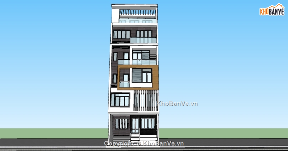 nhà 6 tầng 7x15m sketchup,Su nhà phố 6 tầng,Sketchup nhà phố,dựng mẫu nhà phố 6 tầng