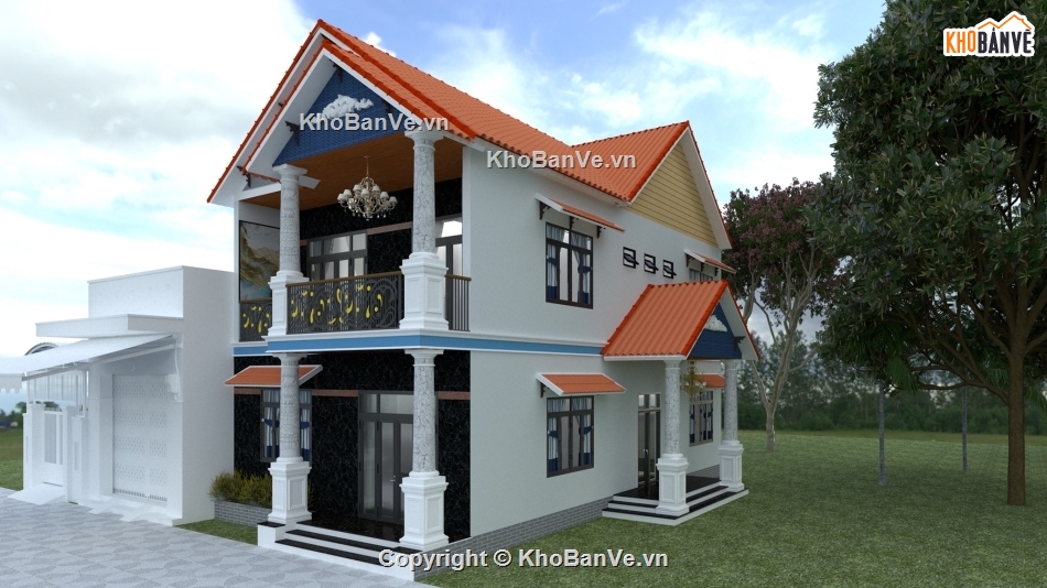 Sketchup biệt thự 2 tầng,File su biệt thự 2 tầng,mẫu biệt thự sketchup,thiết kế biệt thự 2 tầng sketchup,mẫu biệt thự 2 tầng sketchup