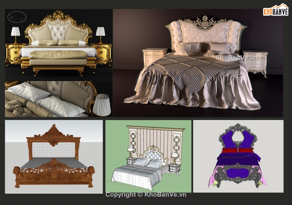 giường Tân cổ điển file sketchup,File sketchup giường tân cổ điển,tổng hợp mẫu giường tân cổ điển,Model sketchup giường tân cổ điển,Model giường tân cổ điển
