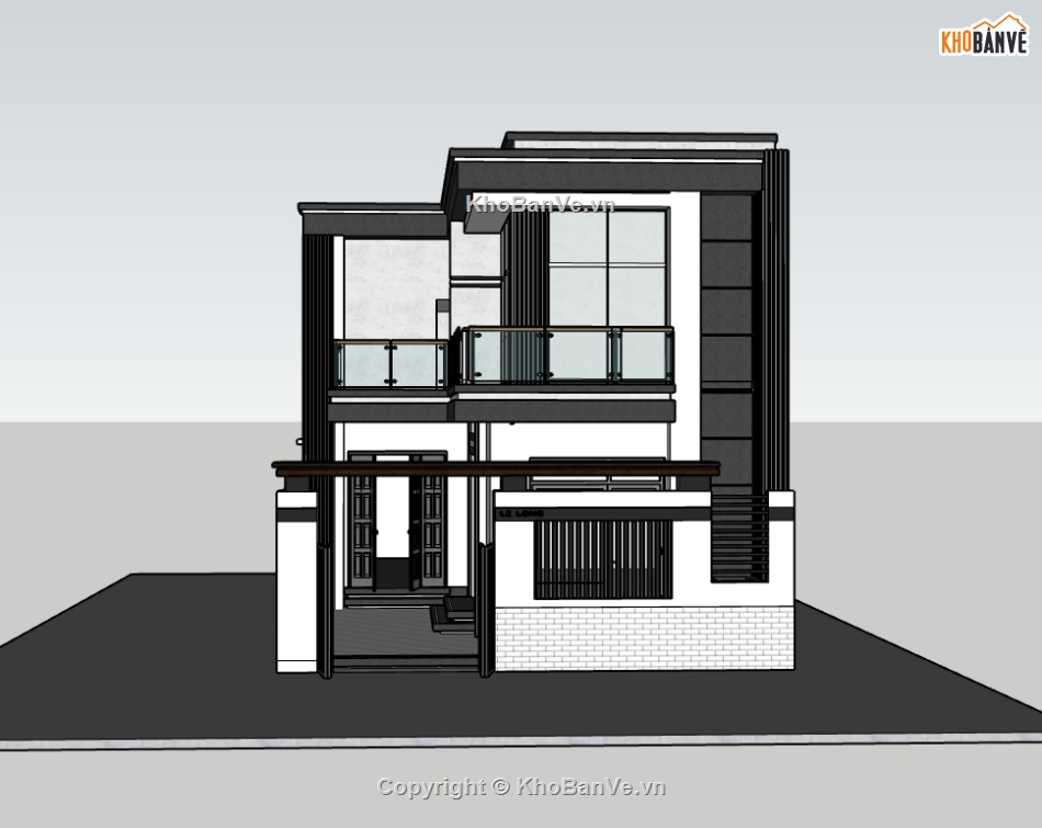 biệt thự 2 tầng,su biệt thự,sketchup biệt thự