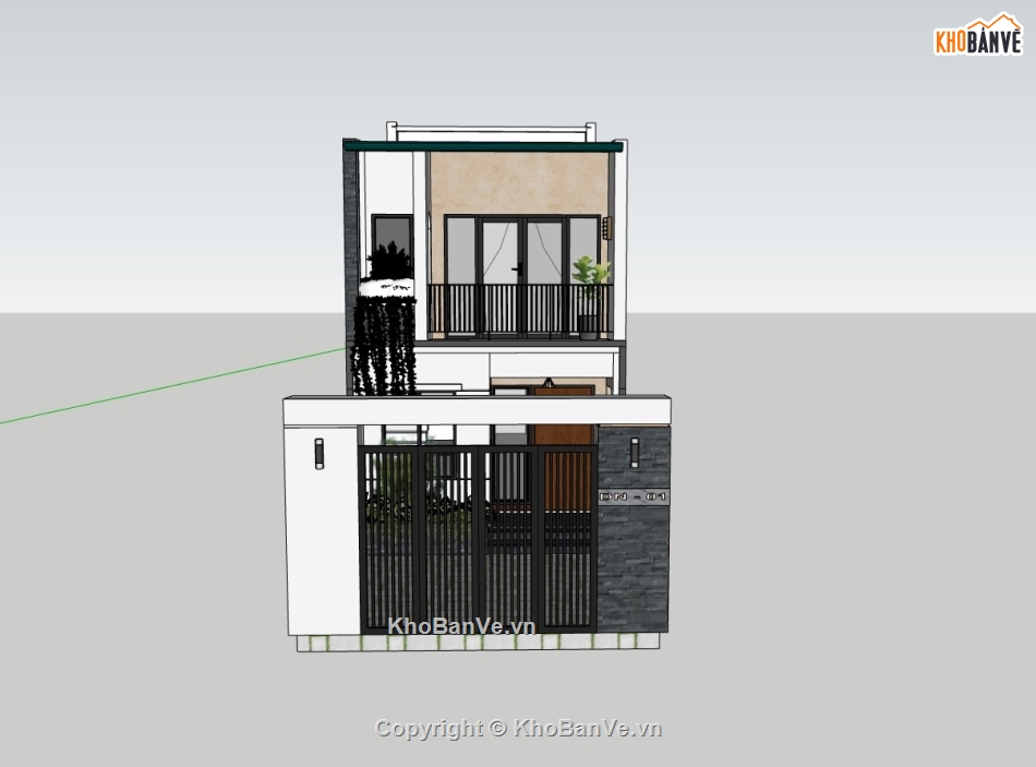 su nhà phố,sketchup nhà phố,su nhà phố 2 tầng