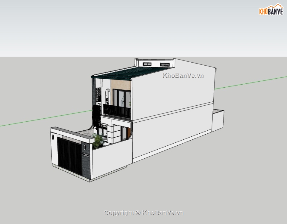 su nhà phố,sketchup nhà phố,su nhà phố 2 tầng