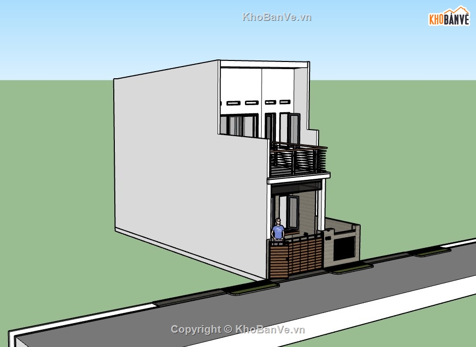 su nhà phố,sketchup nhà phố,su nhà phố 2 tầng,sketchup nhà phố 2 tầng