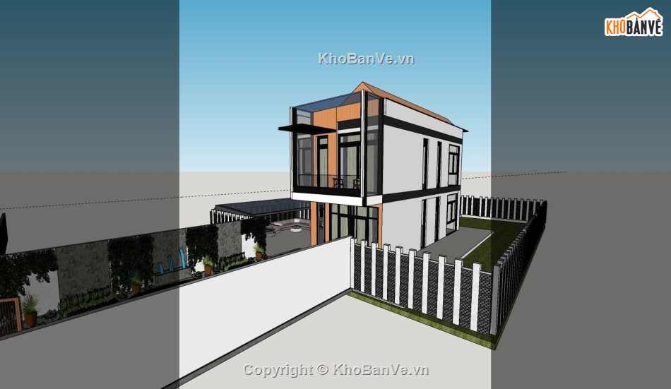 Nhà phố 2 tầng,model su nhà phố 2 tầng,nhà phố 2 tầng file su,sketchup nhà phố 2 tầng,mẫu nhà phố 3 tầng sketchup