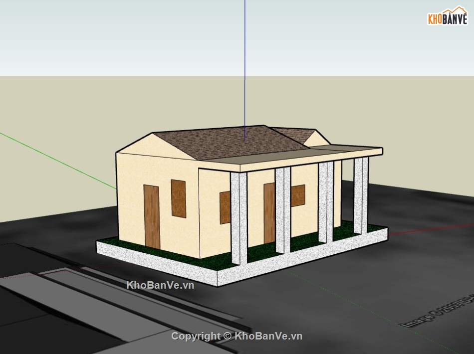 su nhà cấp 4,sketchup nhà cấp 4,nhà cấp 4