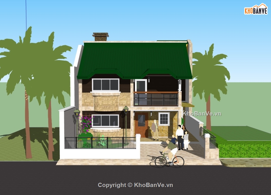 biệt thự 3 tầng,su biệt thự,sketchup biệt thự,su biệt thự 3 tầng