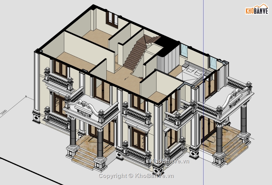 biệt thự 3 tầng,biệt thự đẹp 3 tầng,biệt thự tân cổ điển đẹp,su biệt thự,sketchup biệt thự,su biệt thự tân cổ điển
