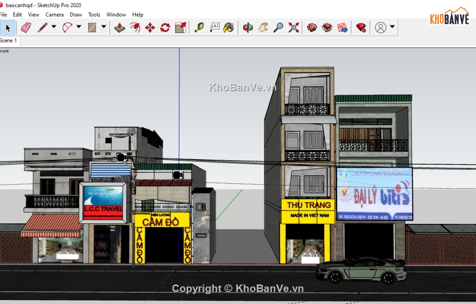 nhà cấp 4,Sketchup nhà phố,sketchup nhà cấp 4,Su nhà liên phố