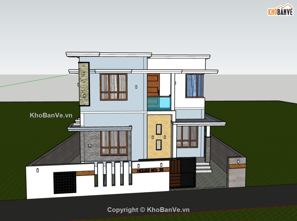 su nhà phố,sketchup nhà phố,su nhà phố 2 tầng