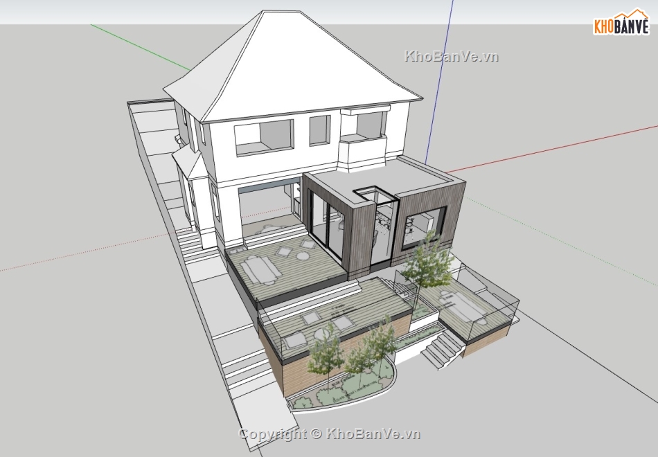 su nhà phố,sketchup nhà phố,su nhà phố 2 tầng,nhà phố 2 tầng