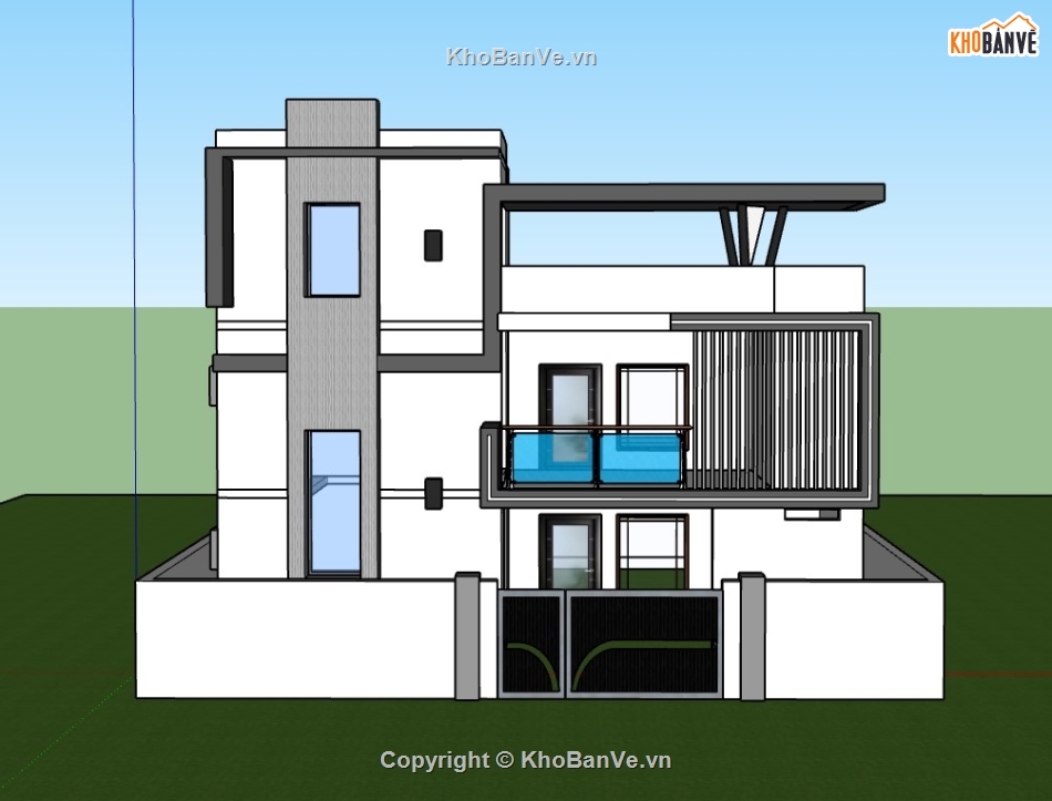 su nhà phố,sketchup nhà phố,su nhà phố 2 tầng,sketchup nhà phố 2 tầng