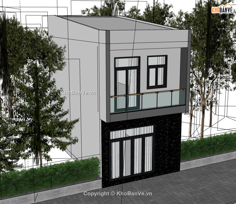 nhà phố 2 tầng,model su nhà phố 2 tầng,thiết kế nhà phố 2 tầng